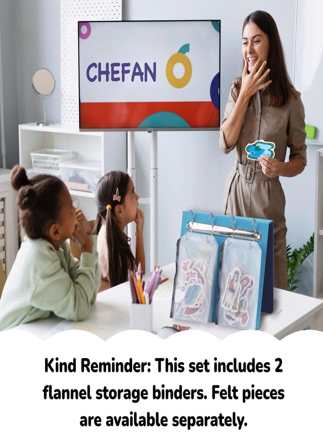 CHEFAN Felt Board for Teachers, 2 Pack Storytelling Flannel Board with 16 Storage Bags, Freestanding Double-Sided Felt Story Display for Preschool & Classroom - Image 4